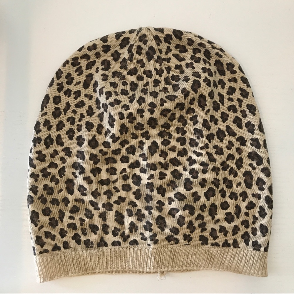 Leopard print beanie